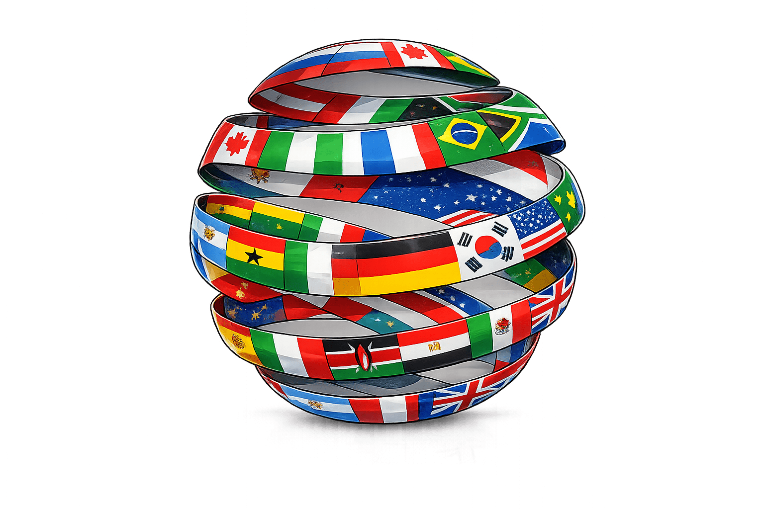 Shopify World Globe with flags