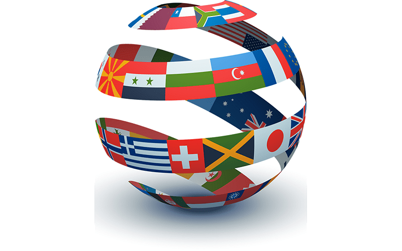 Shopify World Globe with flags